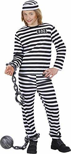 Costume Carcerato bianco/nero 128 cm/5-7 anni - 3