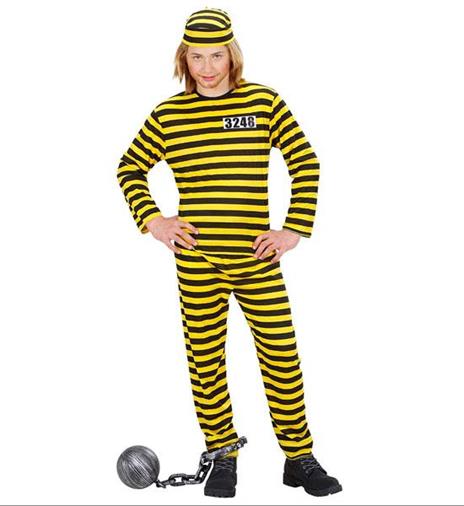 Vestito Carcerato Giallo Nero 5-7 Anni 128H