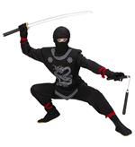 Costume Ninja nero 128 cm / 5-7 anni