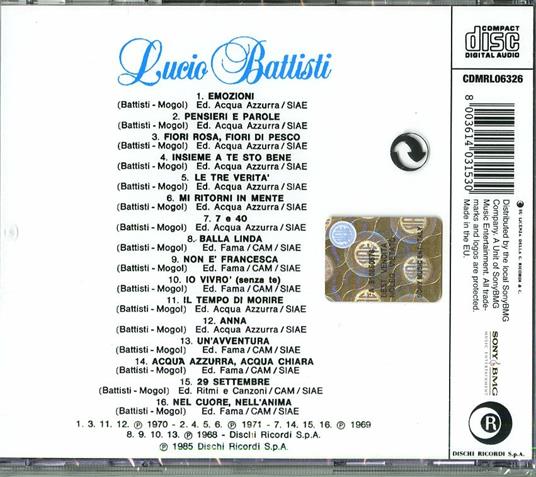 Lucio Battisti - CD Audio di Lucio Battisti - 2