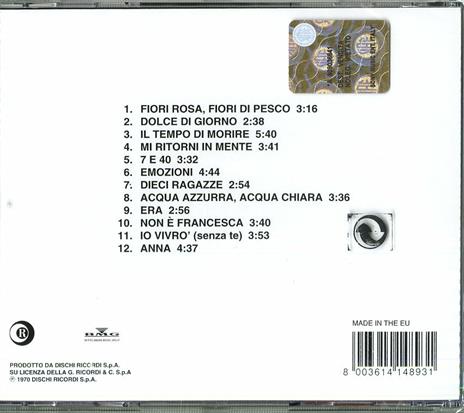 Emozioni - CD Audio di Lucio Battisti - 2