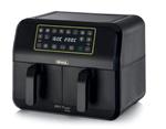 Ariete 4623 Airy Fryer Dual, Friggitrice ad aria con doppio cestello, 1700 W, Capacità 8L, 3 Funzioni di cottura, Pannello digitale LED Touch, 8 programmi preimpostati, Timer, 2 cestelli, Nero