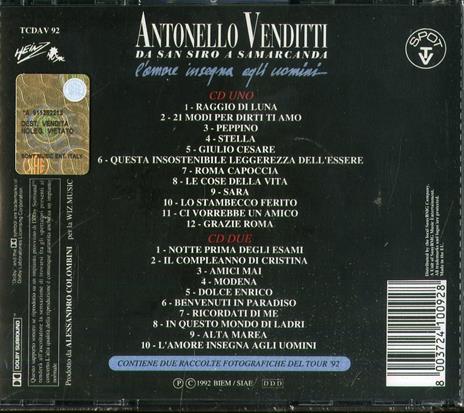 Da San Siro a Samarcanda - CD Audio di Antonello Venditti - 2