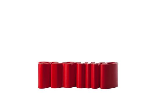 Panchina divanetto design moderno AMORE interno ed esterno, Rosso - 2