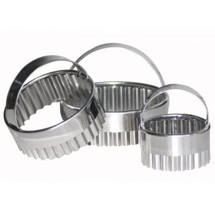 Eva set 3 tagliapasta festonati con manico ,in acciaio inox