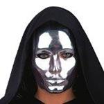 Maschera Viso Medio Metallizzato Argento In Plastica