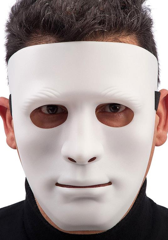 Maschera Viso Bianco In Plastica Rigida