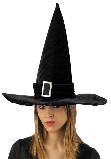 Cappello Strega In Velluto Nero con Fibbia H.Cm.45 Ca.