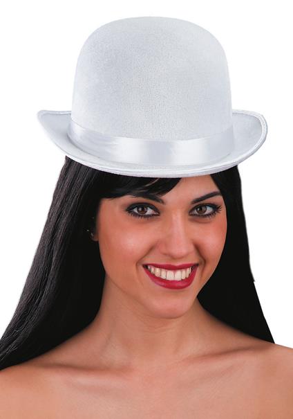 Bombetta Bianca in Velluto e Feltro Tg. 59. Carnival Toys (5970)