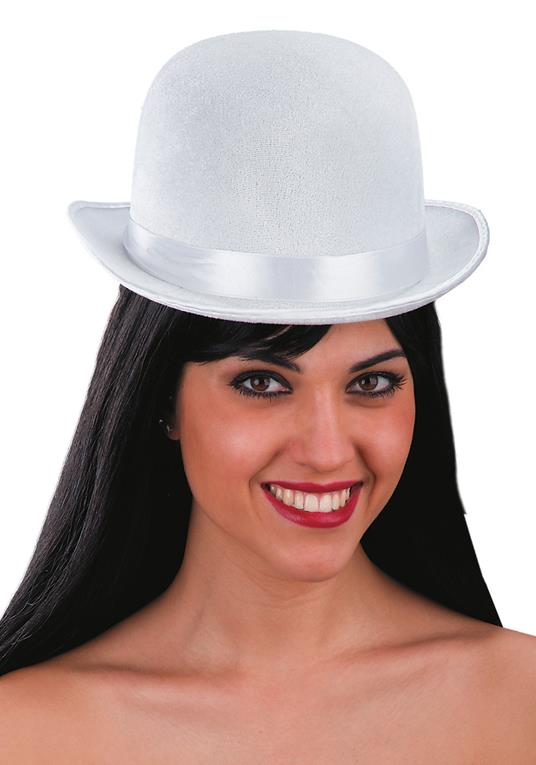 Bombetta Bianca in Velluto e Feltro Tg. 59. Carnival Toys (5970)