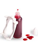 Sangue Finto In Bottiglia con Dentiera Vampiro Ml.28 Ca.