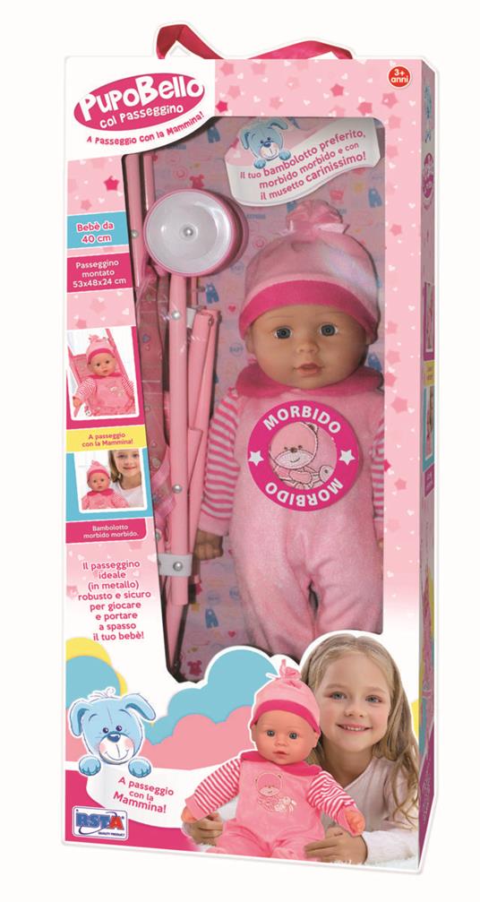 BAMBOLA C/PASSEGGINO 40cm