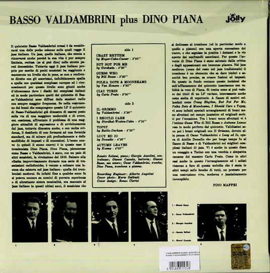 Basso Valdambrini plus Dino Piana - Vinile LP di Gianni Basso,Oscar Valdambrini,Dino Piana - 2