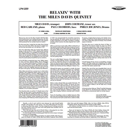 Relaxin' (180 gr.) - Vinile LP di Miles Davis - 2