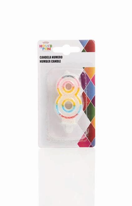 Candelina Numerale Glitter 8