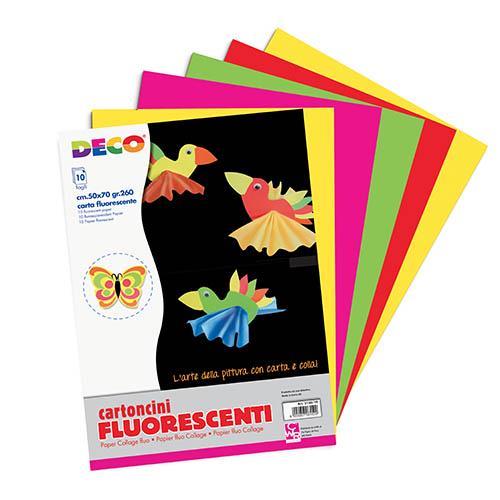 Cartoncino Fluorescente Cm.50X70 - 10 Fogli