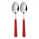 Excelsa, set 2 cucchiai tavola rosso, in acciaio inox nickel free