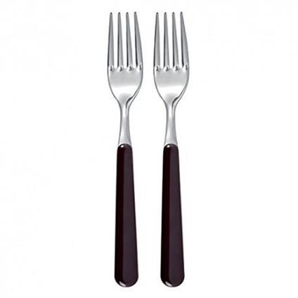 Excelsa, set 2 forchette tavola bordeaux, in acciaio inox nickel free