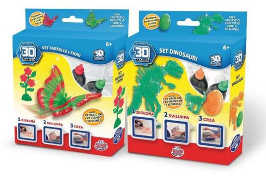 Magic 3D. Ricarica 2 Pz Crea Farfalla / Dino