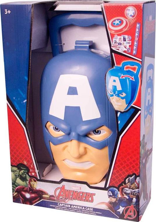 Valigetta Capitan America con Frisbee, Braccialetto Slap e Stickers