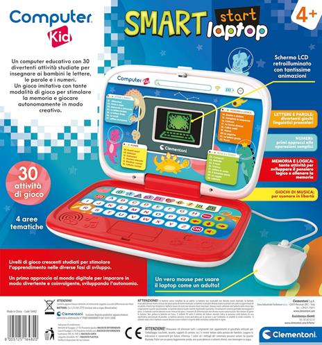 Clementoni - Computer Kid Smart Laptop Educativo Bambini 4+ Anni, 30 attività Educative, Gioco Elettronico - 3