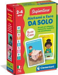 Clementoni Sapientino Montessori - Aiutami a Fare da Solo, Gioco Educativo con 48 Flashcards per Bambini 2-4 Anni