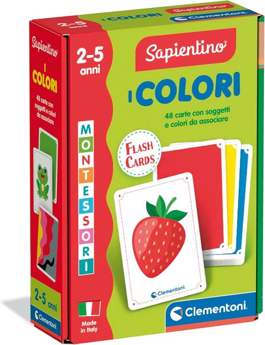 Clementoni Sapientino Montessori - Carte Colori, Gioco Educativo Montessori 2 5 Anni, Flashcards