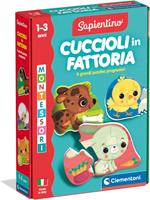 Clementoni Sapientino Baby - Cuccioli in Fattoria, Gioco Educativo Montessori per Bambini di 1-3 Anni