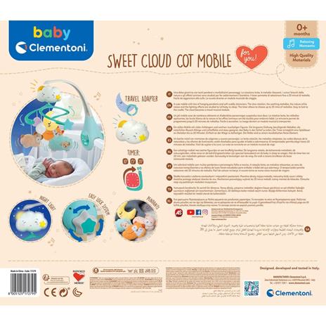 Baby Clementoni - Sweet Cloud Cot Mobile - 4