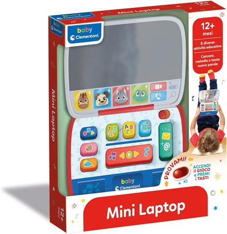 Clementoni Baby Mini Laptop, Computer Educativo Bambino 12-36 Mesi, Centro attività Prima Infanzia, Insegna Lettere, Numeri - 2