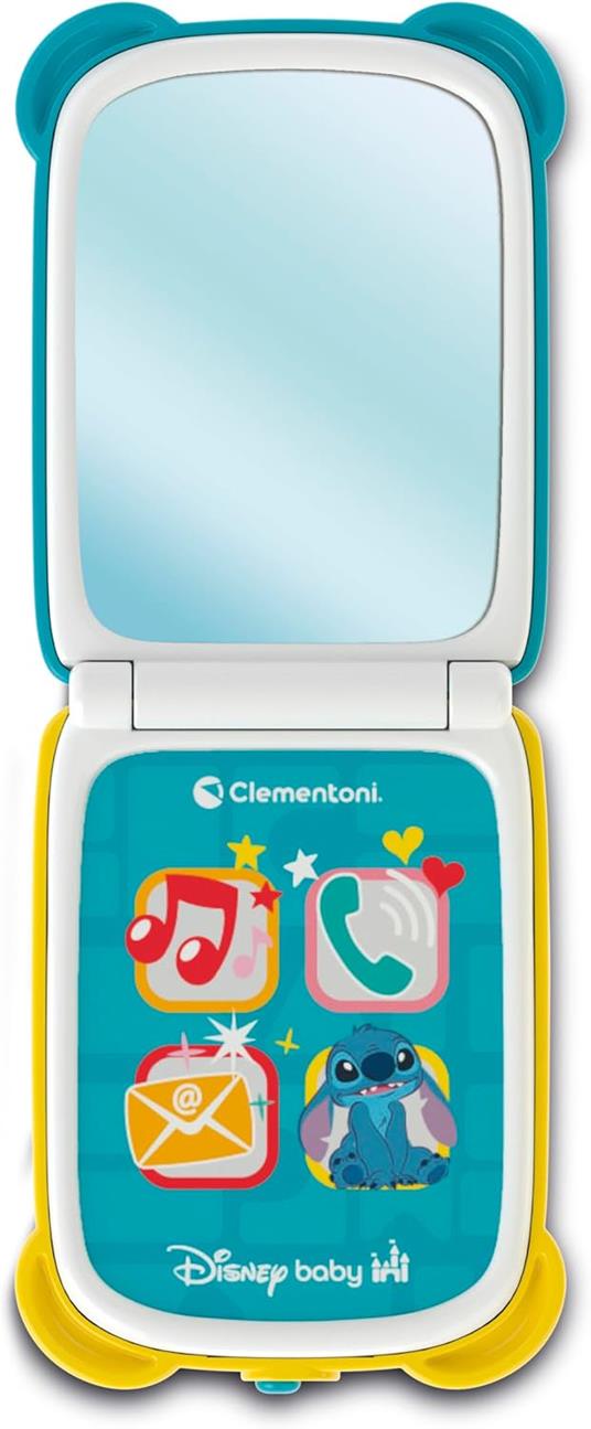 Clementoni Disney Baby Stitch Flip Phone, Telefono Bambini 9-36