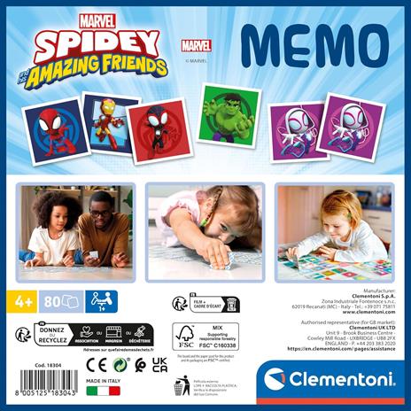 Clementoni - 18304 - Memo Marvel Spidey - Gioco Di Memoria E Associazione, Carte Da Accoppiare - 3