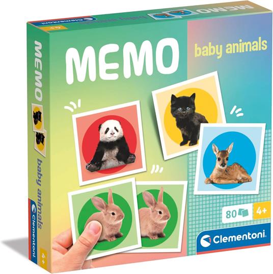 Clementoni - 18305 - Memo Baby Animals - Gioco Di Memoria E Associazione, Carte Da Accoppiare