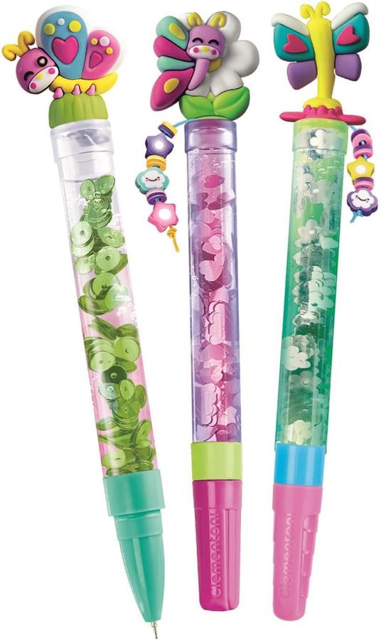 Clementoni Idea - Create Your Pens: Wonderful Butterflies, Laboratorio delle Penne Personalizzate, Kit Creativo Bambini 6+ - 2