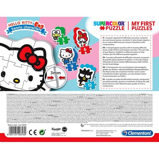 Clementoni 20818 My First Puzzle Hello Kitty 3 6 9 12 Pezzi Made In Italy Puzzle Bambini 2 Anni + - 3
