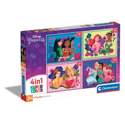 Puzzle Disney Princess - 1x12 + 1x16 + 1x20 + 1x24 pezzi