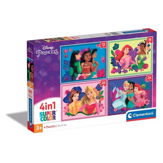 Puzzle Disney Princess - 1x12 + 1x16 + 1x20 + 1x24 pezzi
