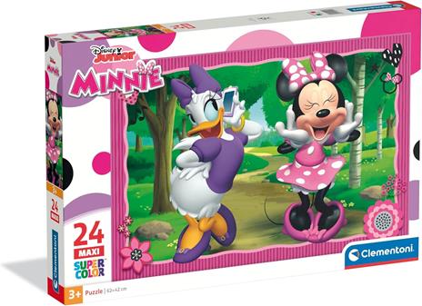 Clementoni - Puzzle per Bambini 24 Pezzi Supercolor, per Bambini 3+ Anni, Illustrazione Disney Minnie, Idea Regalo