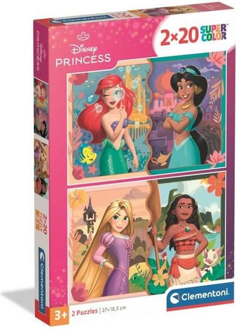 2 puzzle da 20 pezzi delle Principesse Disney