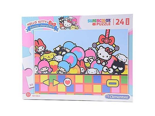 Clementoni 24202 Supercolor Puzzle Hello Kitty 24 Maxi Pezzi Made In Italy Puzzle Bambini 3 Anni +