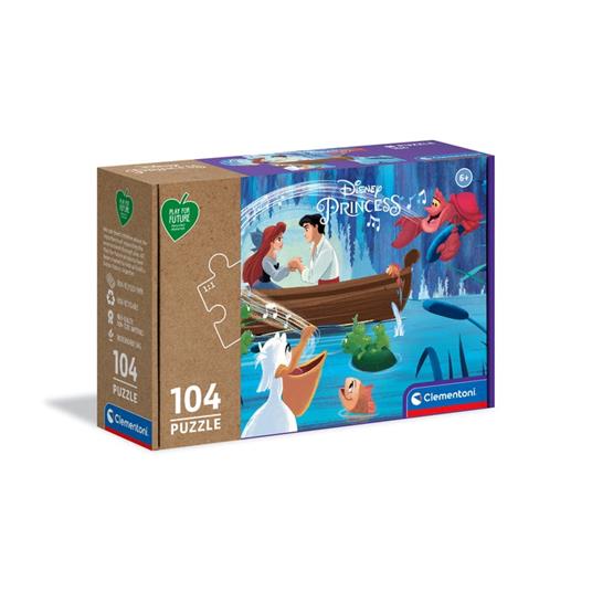Clementoni Play For Future Disney Little Mermaid 104 pezzi materiali 100% riciclati Made in Italy, puzzle bambini 6 anni+, 27152