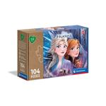 Clementoni Play For Future Disney Frozen 2 104 pezzi materiali 100% riciclati Made in Italy, puzzle bambini 6 anni+, 27154