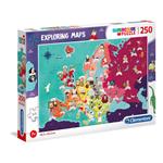 Clementoni 29061 Exploring Maps Great People In Europe 250 Pezzi Made In Italy Puzzle Bambini 7 Anni +