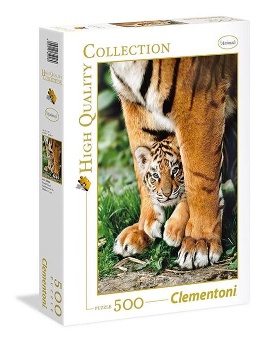 Puzzle Clementoni 500 pezzi. Bengal Tiger Cub Between Its Mother'S Legs - 5