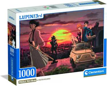 Giocattolo Clementoni - Puzzle 1000 Pezzi Fumetti per Adulti e Ragazzi, Illustrazione Lupin III con Poster Incluso, dalla Serie Anime Clementoni