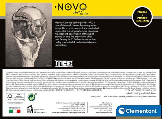 Escher: Hand with Reflecting Sphere Modern Art Puzzle 1000 pezzi - 3