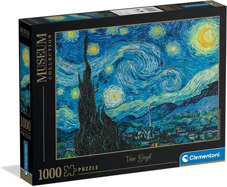 Clementoni - Puzzle Van Gogh 1000 Pezzi Arte, per Adulti e Ragazzi, Museum Collection, Tema Notte Stellata, Idea Regalo