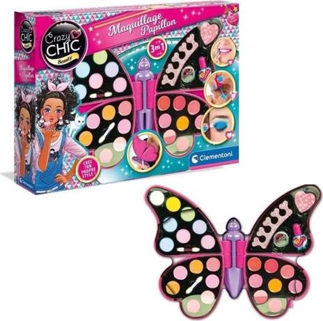 Palette trucco a forma di farfalla: ombretti, rossetti, smalto