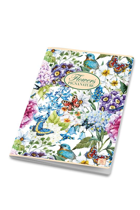 Quaderno Maxi Pigna Nature Flowers, a righe, 42Ff/Sh - 21 x 29,7 cm - 7