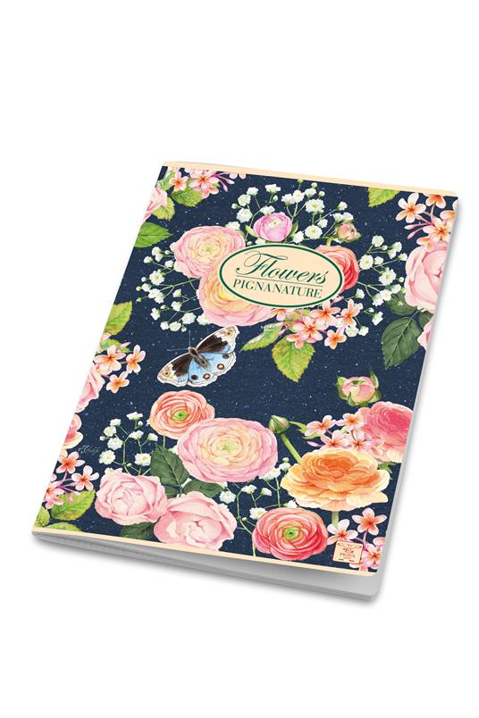 Quaderno Maxi Pigna Nature Flowers, quadretti 4mm, 42Ff/Sh - 21 x 29,7 cm - 3
